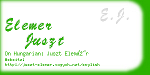 elemer juszt business card